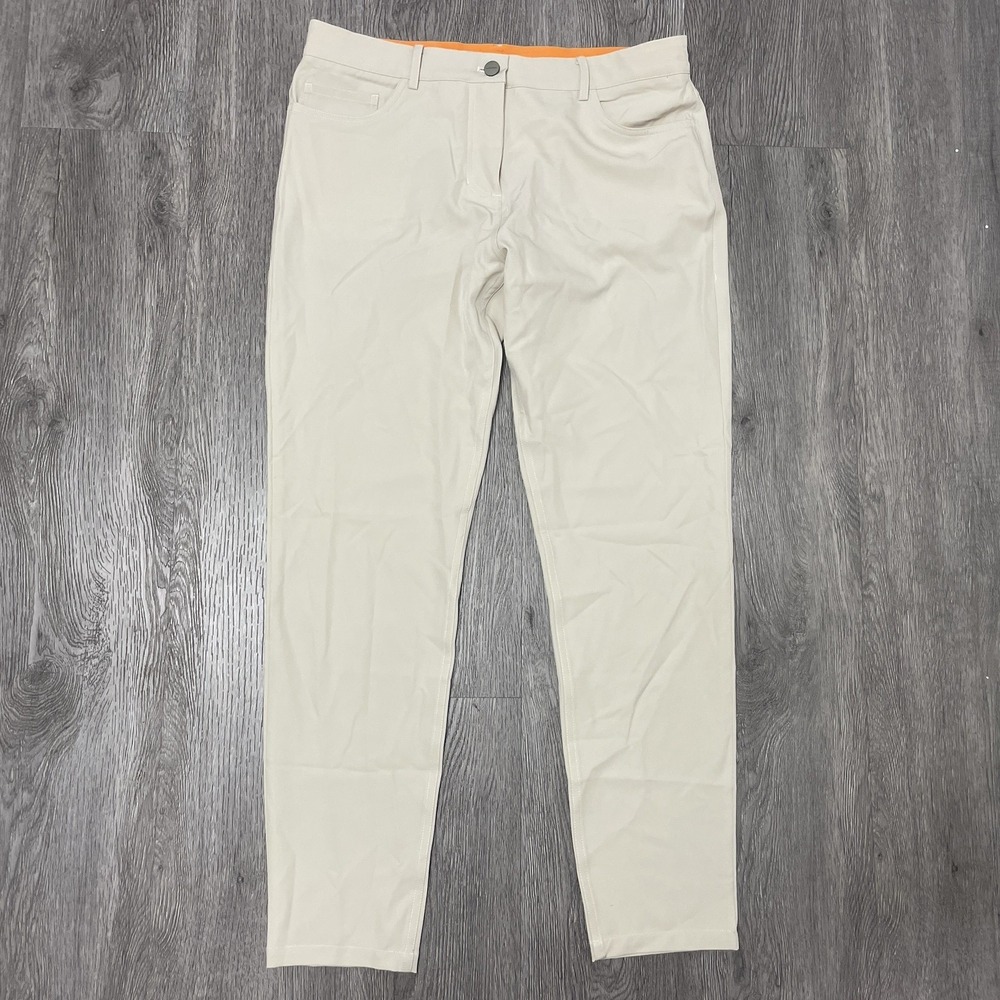 Macade Pants Women 42R 32x29 Slim Beige Golf Performance Tapered Ankle Stretch